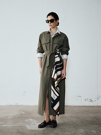 Vestito Scamiciato Militare Intrend