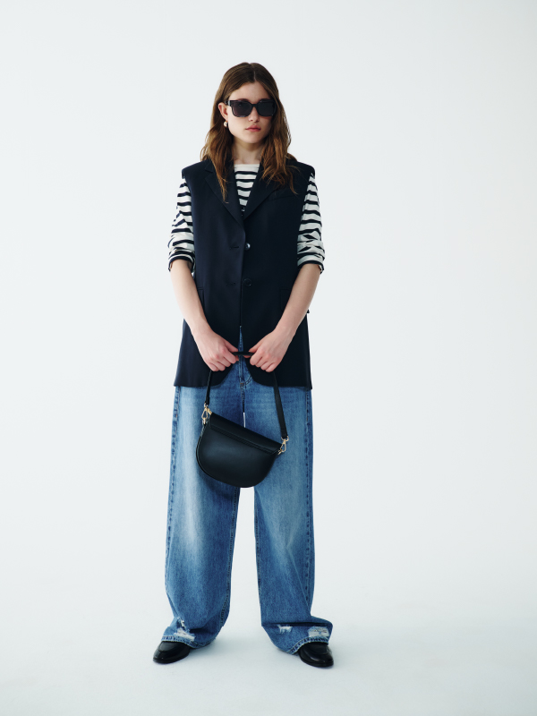 Denim E Gilet Blu Intrend