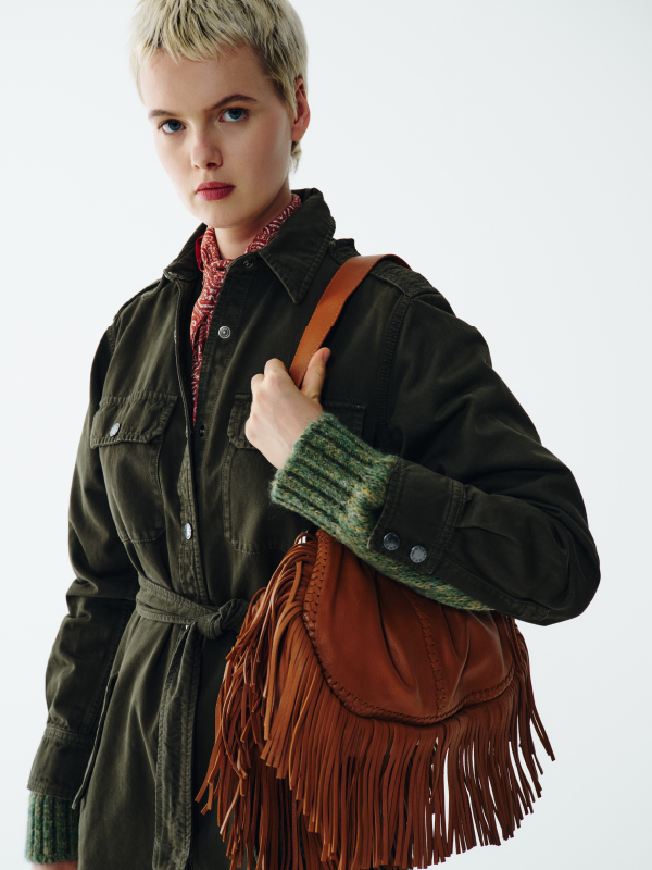 Borsa Marrone Con Frange Intrend